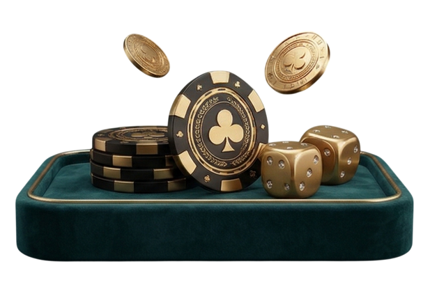 Stacks of chips and coins